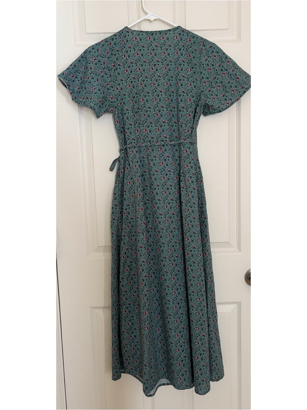 Marine Layer Women’s Emlyn Midi Wrap Dress Deep Sea Floral - Picture 8 of 10
